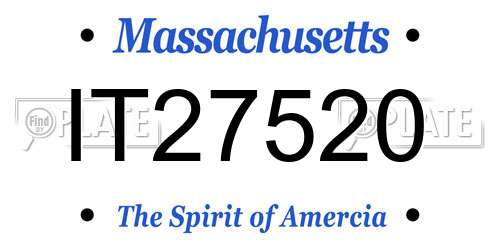 IT27520 Massachusetts License Plate