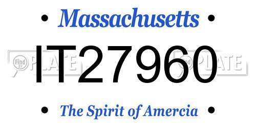 IT27960 Massachusetts License Plate