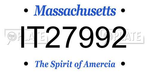 IT27992 Massachusetts License Plate