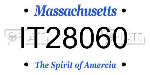 IT28060 Massachusetts License Plate