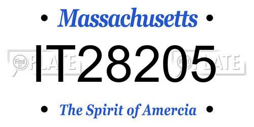 IT28205 Massachusetts License Plate