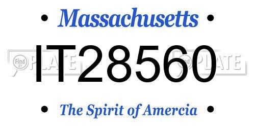 IT28560 Massachusetts License Plate