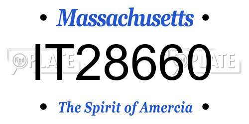 IT28660 Massachusetts License Plate