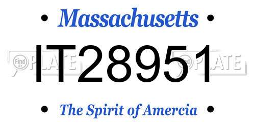 IT28951 Massachusetts License Plate