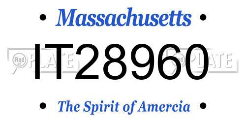 IT28960 Massachusetts License Plate