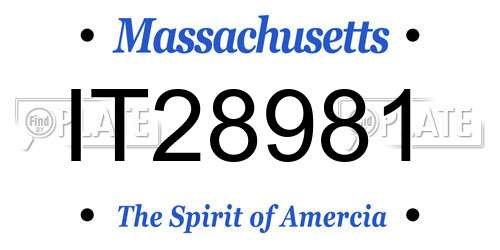 IT28981 Massachusetts License Plate
