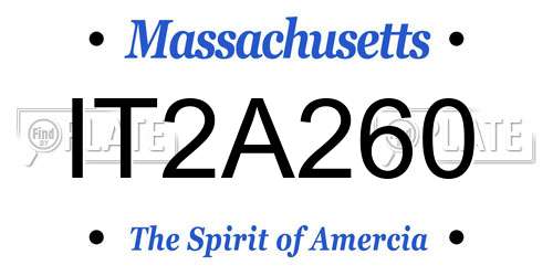 IT2A260 Massachusetts License Plate