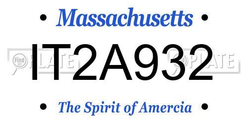 IT2A932 Massachusetts License Plate