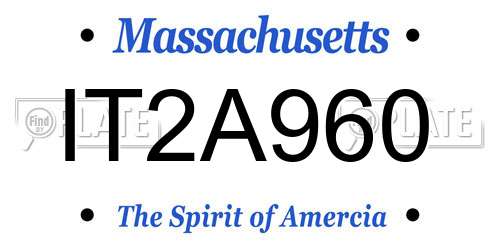 IT2A960 Massachusetts License Plate