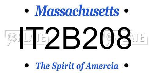 IT2B208 Massachusetts License Plate