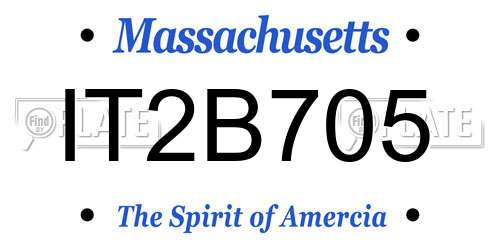 IT2B705 Massachusetts License Plate
