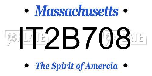 IT2B708 Massachusetts License Plate
