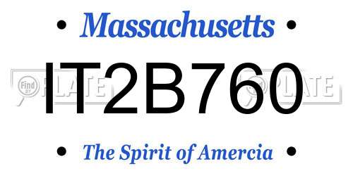 IT2B760 Massachusetts License Plate