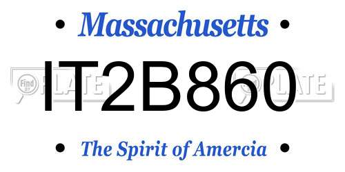 IT2B860 Massachusetts License Plate