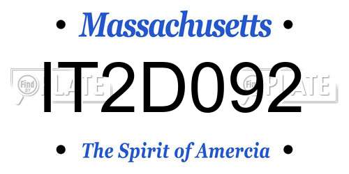 IT2D092 Massachusetts License Plate