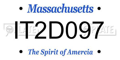 IT2D097 Massachusetts License Plate