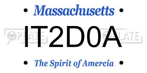 IT2D0A Massachusetts License Plate