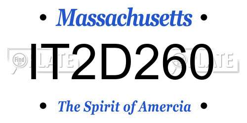 IT2D260 Massachusetts License Plate