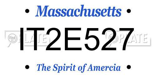 IT2E527 Massachusetts License Plate