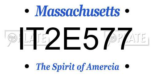 IT2E577 Massachusetts License Plate