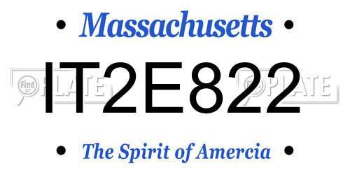 IT2E822 Massachusetts License Plate