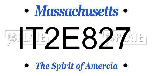 IT2E827 Massachusetts License Plate
