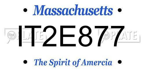 IT2E877 Massachusetts License Plate