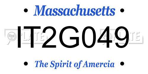 IT2G049 Massachusetts License Plate