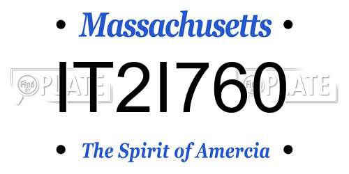 IT2I760 Massachusetts License Plate
