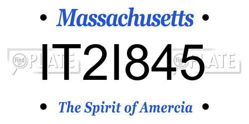 IT2I845 Massachusetts License Plate