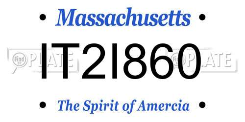 IT2I860 Massachusetts License Plate