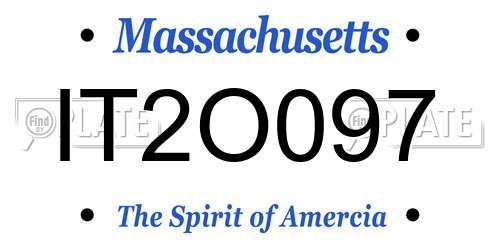 IT2O097 Massachusetts License Plate