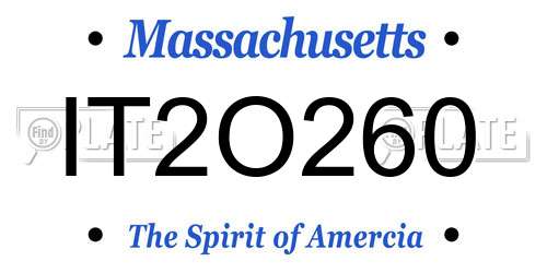 IT2O260 Massachusetts License Plate