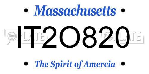 IT2O820 Massachusetts License Plate