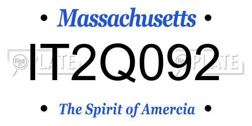IT2Q092 Massachusetts License Plate