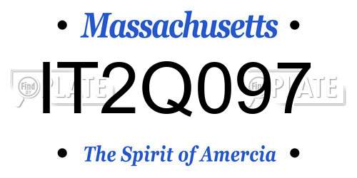 IT2Q097 Massachusetts License Plate
