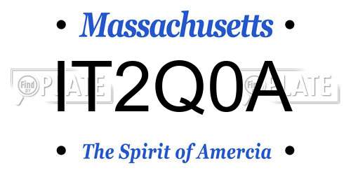 IT2Q0A Massachusetts License Plate