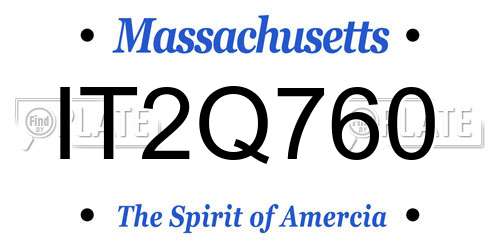 IT2Q760 Massachusetts License Plate