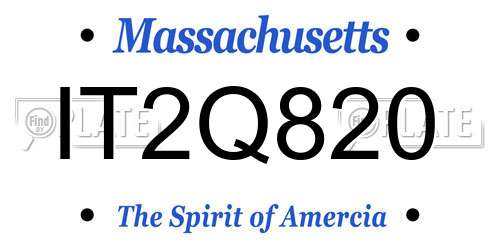 IT2Q820 Massachusetts License Plate
