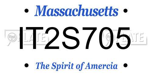 IT2S705 Massachusetts License Plate