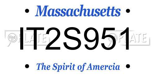 IT2S951 Massachusetts License Plate