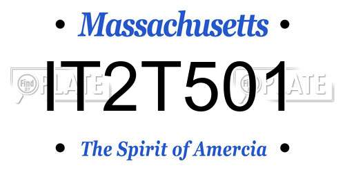 IT2T501 Massachusetts License Plate