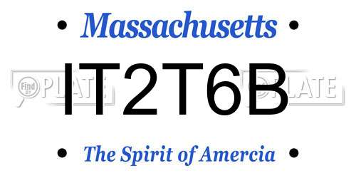 IT2T6B Massachusetts License Plate