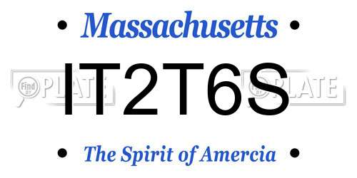 IT2T6S Massachusetts License Plate