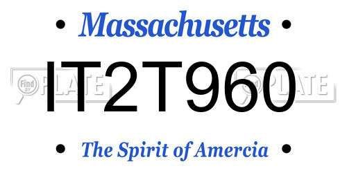 IT2T960 Massachusetts License Plate