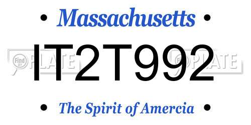 IT2T992 Massachusetts License Plate