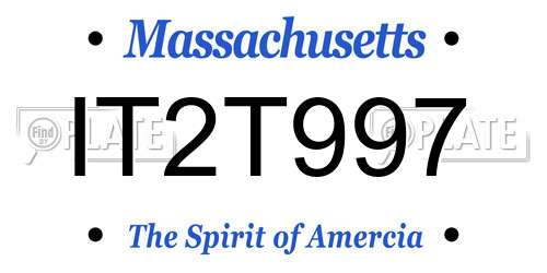 IT2T997 Massachusetts License Plate