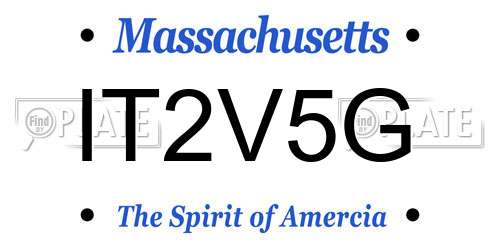 IT2V5G Massachusetts License Plate