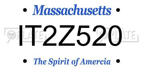 IT2Z520 Massachusetts License Plate