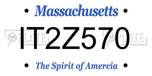 IT2Z570 Massachusetts License Plate